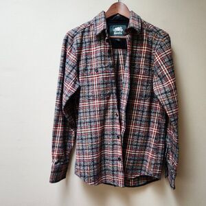 Roots thick flannel shirt / S